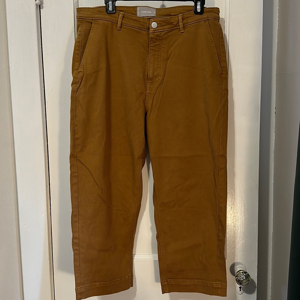 Size 18 Everlane Straight Leg Crop Pant - Golden Brown
